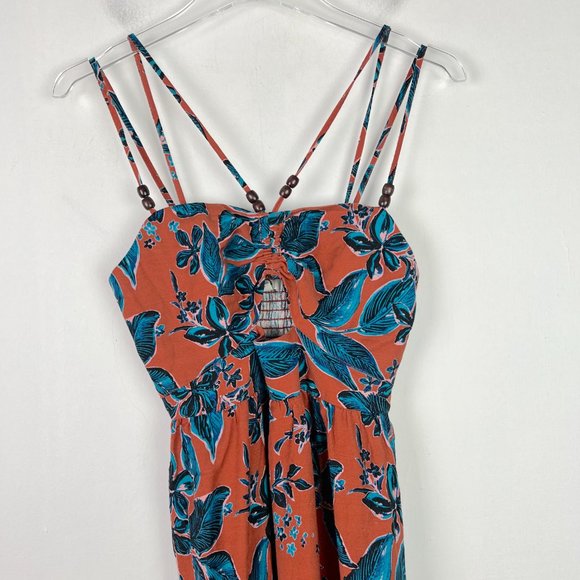 NWT Jason Wu Terracotta Cutout Floral Midi Dress Linen Blend Size XS NEW - Picture 2 of 16